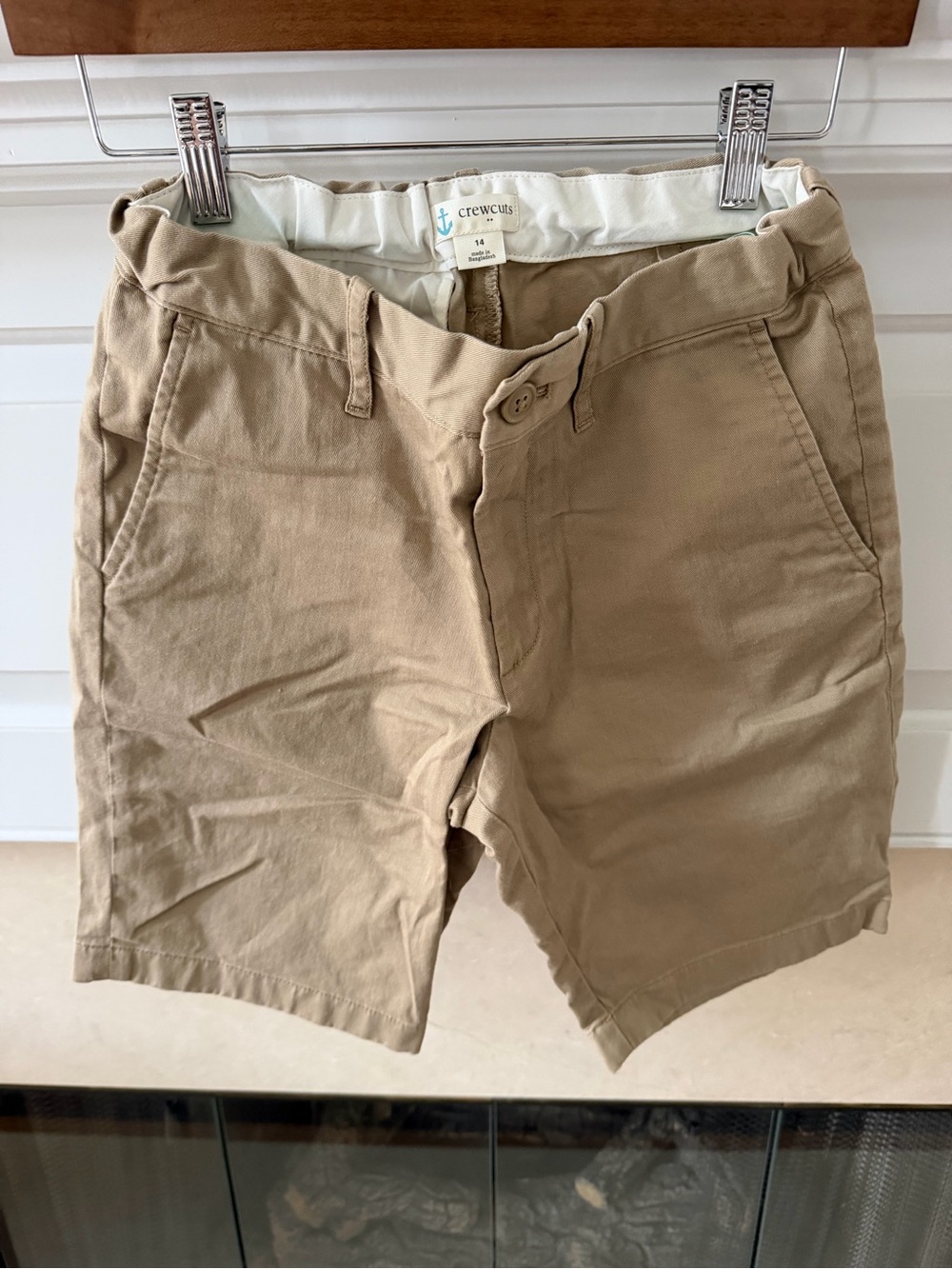 Crewcuts Tan Flat-Front Chino Shorts